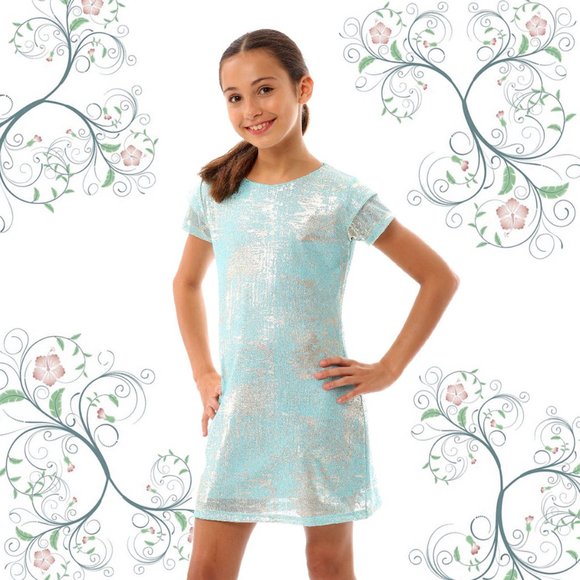 Lest Tout petits Other - NEW LES TOUT PETITS BLUE & SILVER GIRLS DRESS 8 10